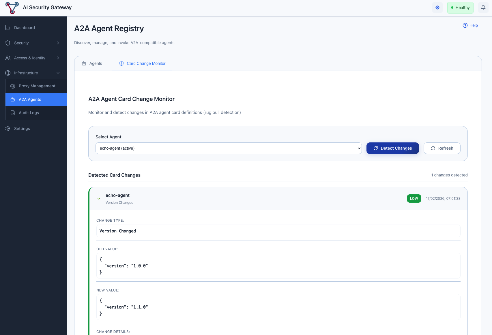 Card Change Detection