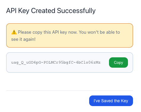 Save API Key