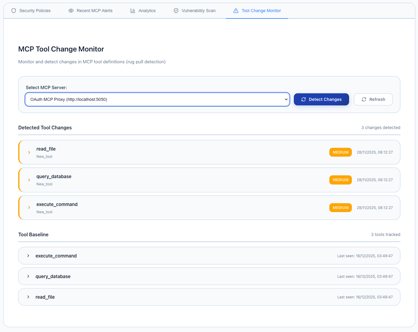 Tool Change Detection