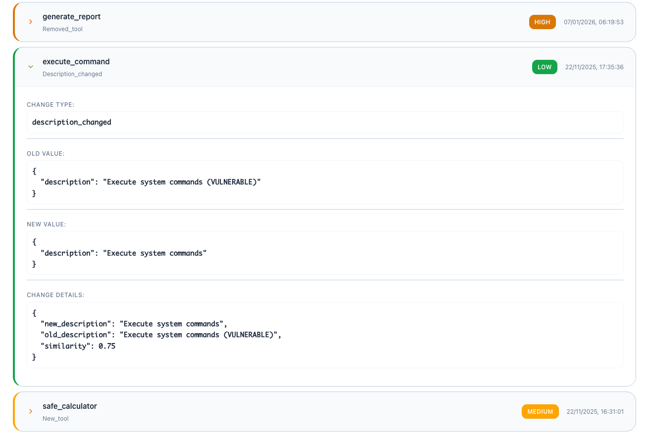 Tool Change Detection Difference