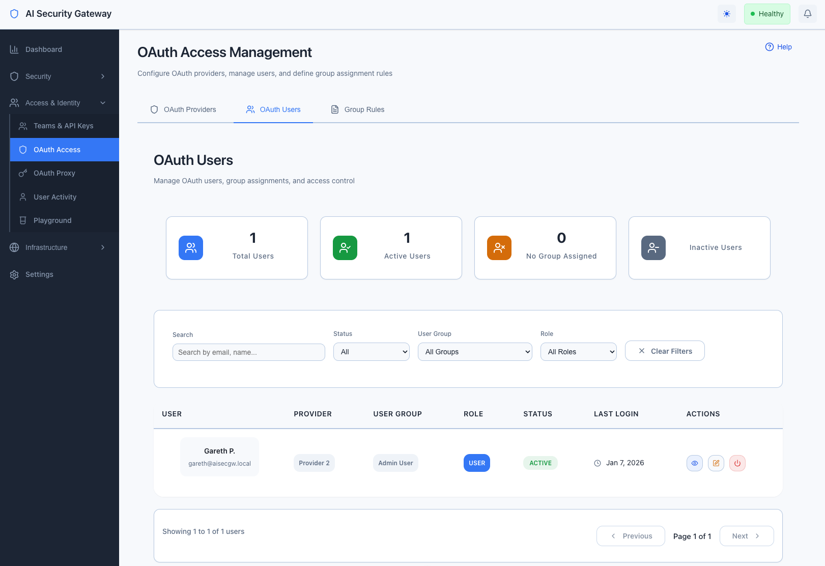 OAuth Provider Users